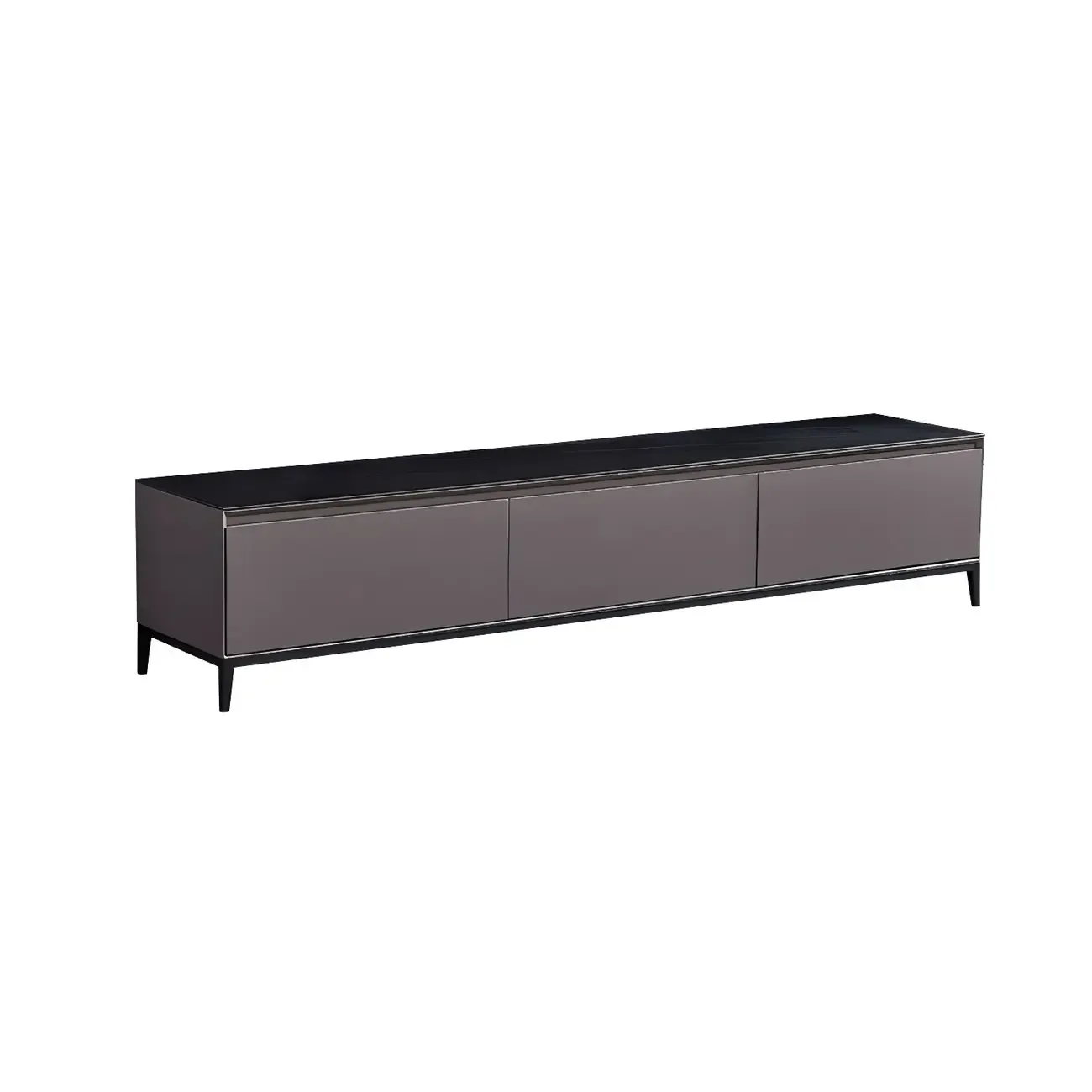 Elegant Stone TV Stand with Enclosed Storage for Living Room Image - 4