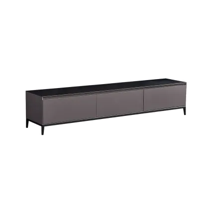 Elegant Stone TV Stand with Enclosed Storage for Living Room Image - 4