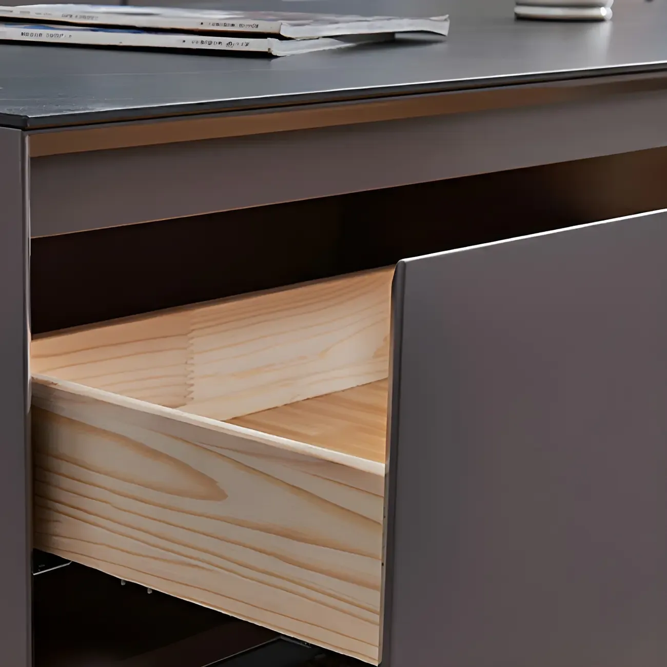 Elegant Stone TV Stand with Enclosed Storage for Living Room Image - 5
