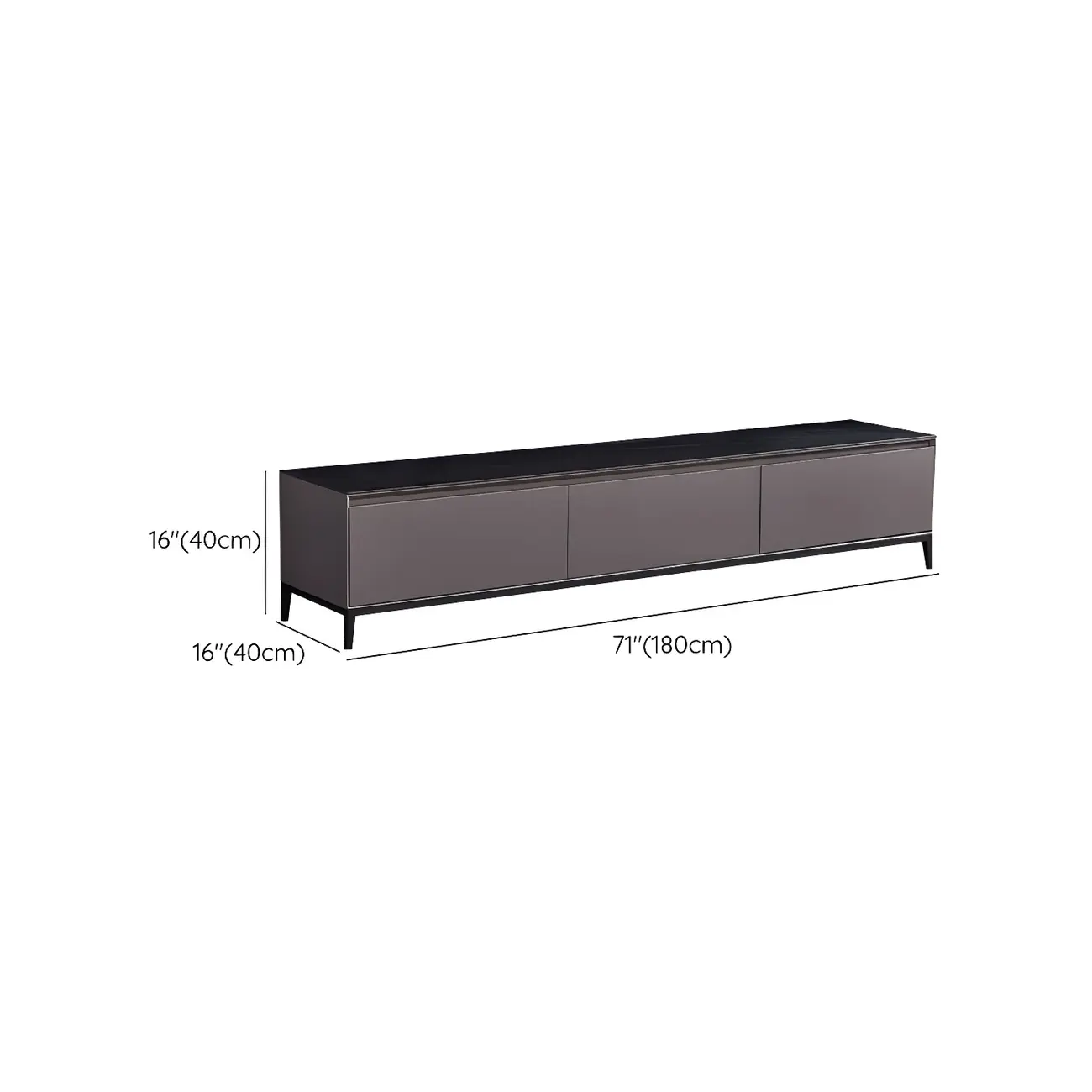 Elegant Stone TV Stand with Enclosed Storage for Living Room #size