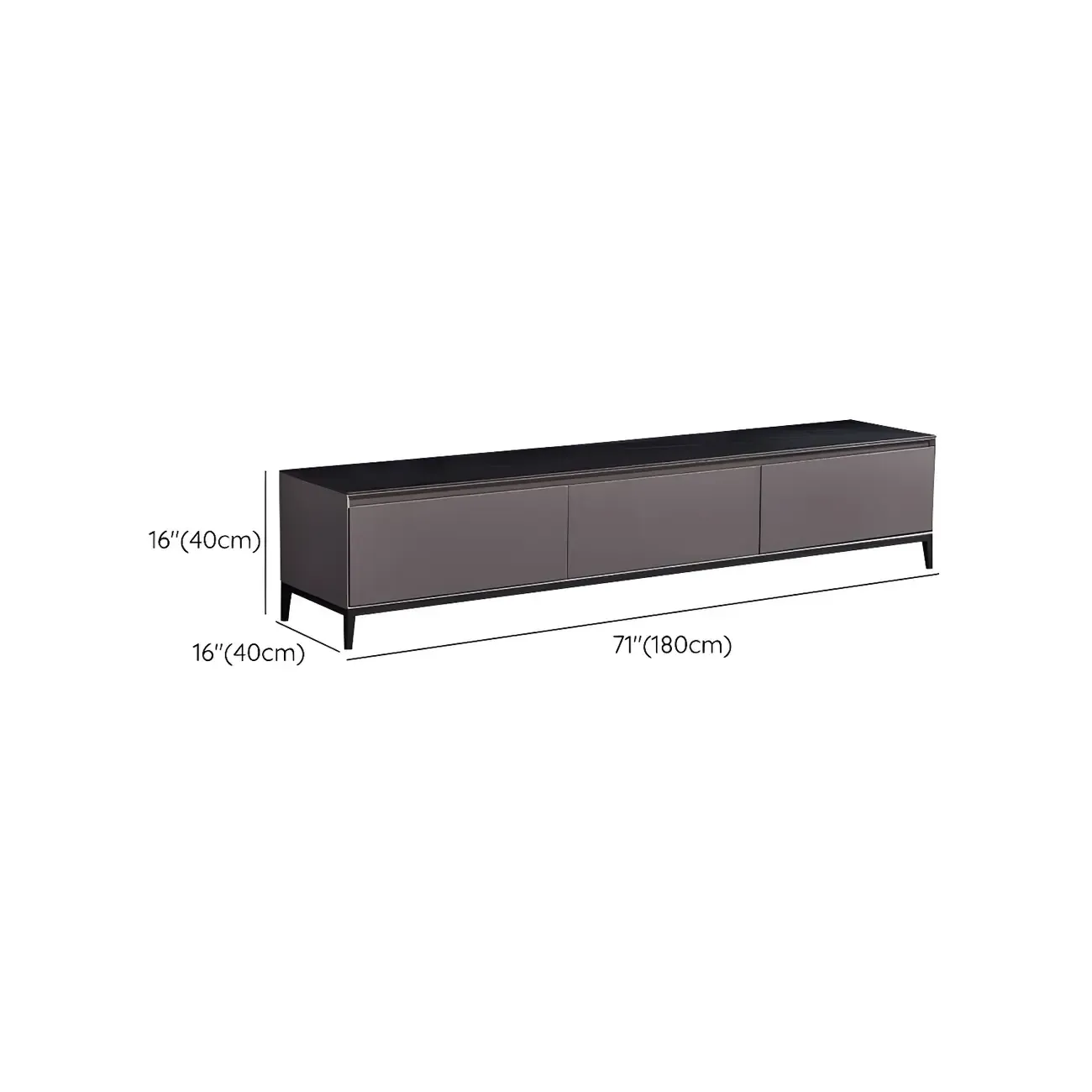 Elegant Stone TV Stand with Enclosed Storage for Living Room #size