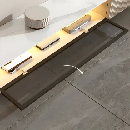 Durable Stone Mueble Para TV Stand with Soft Close Drawers Image - 10