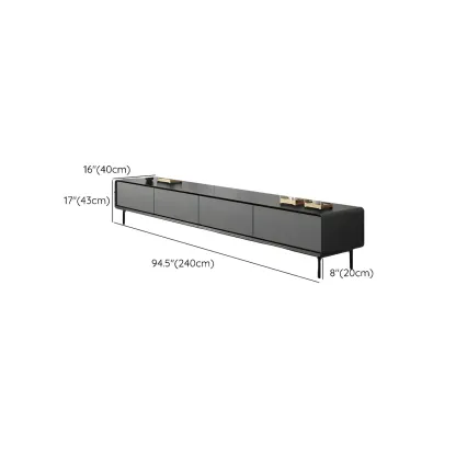 Elegant Grey Wooden TV Stand with Soft Close Drawers fro Home Image - 14