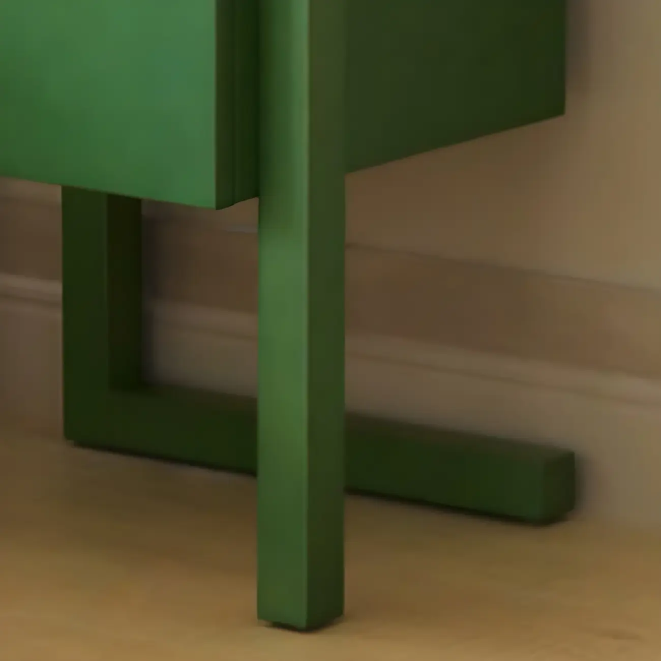 Green Wooden 1 Drawer Narrow Bedroom Nightstand Image - 8 | homeyfad