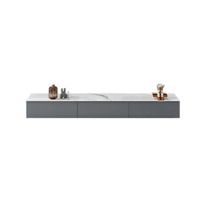 Modern Grey Stone Mueble Flotante Para TV Stand with Drawers Image - 5