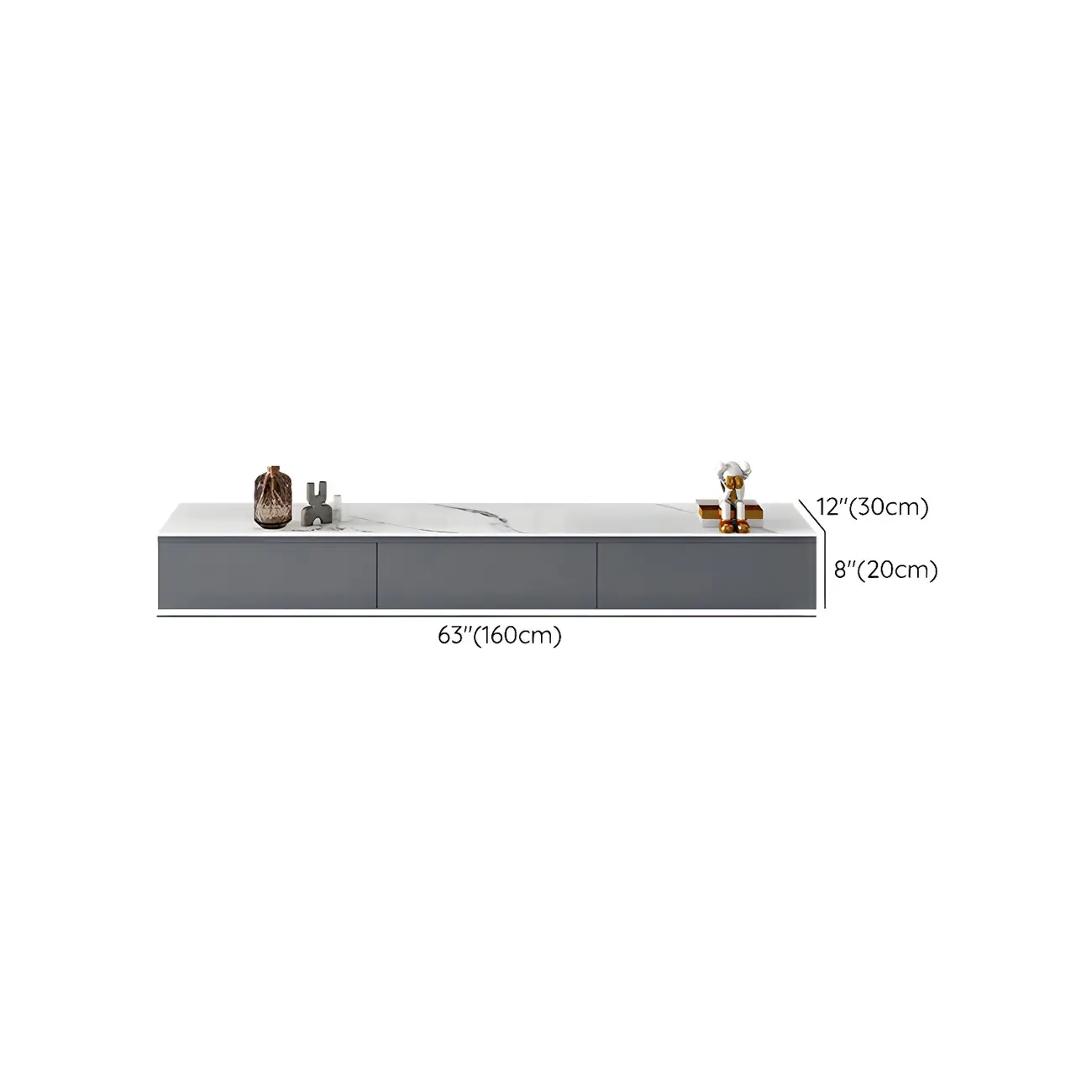 Modern Grey Stone Mueble Flotante Para TV Stand with Drawers #size | homeyfad
