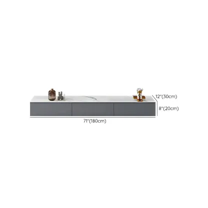 Modern Grey Stone Mueble Flotante Para TV Stand with Drawers Image - 11