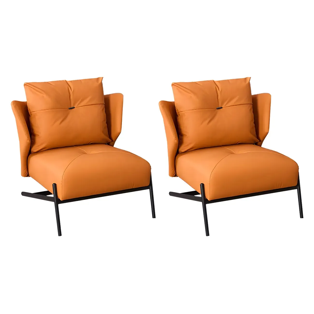 Modern Cat-Resistant Leather High Back Accent Chair Image - 9