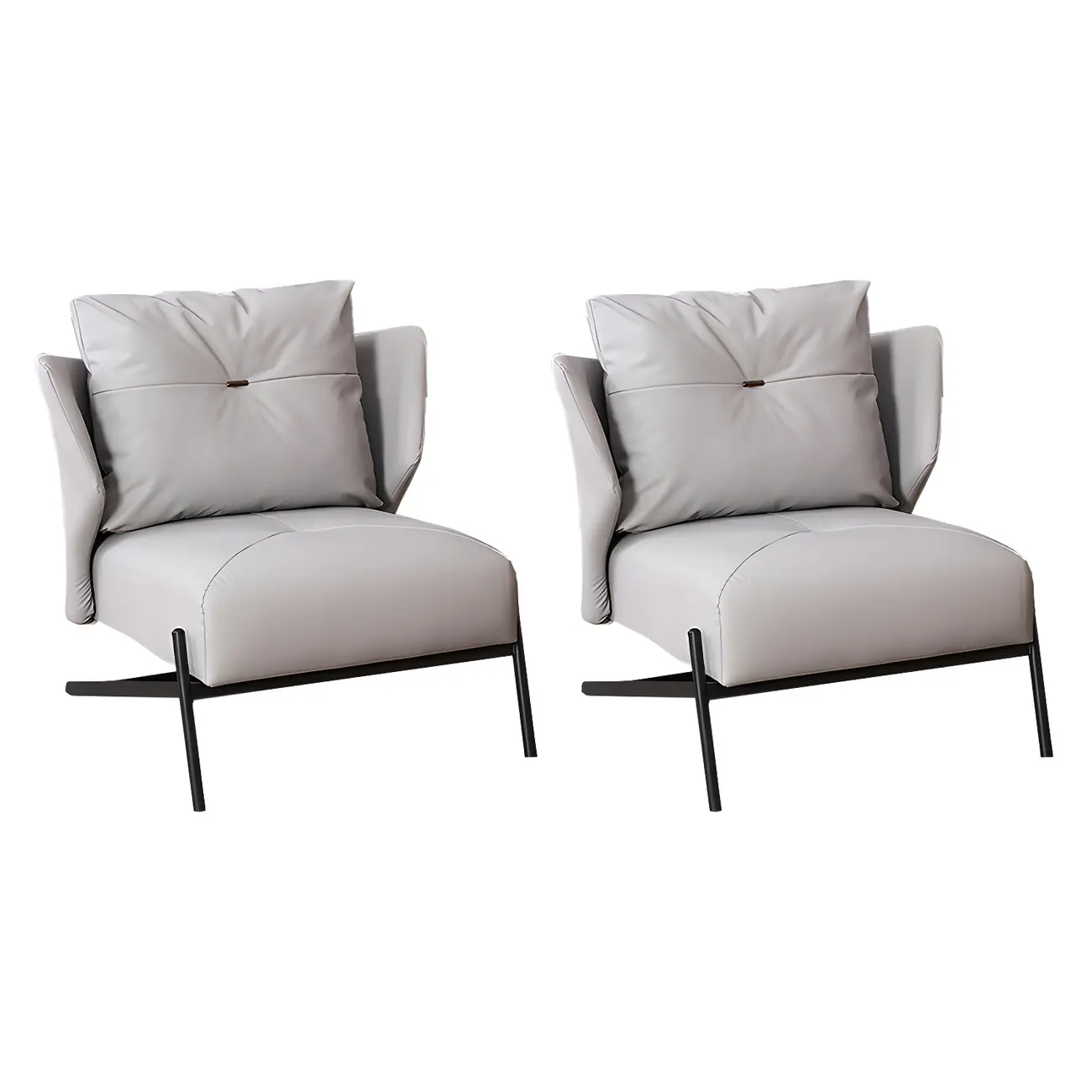 Modern Cat-Resistant Leather High Back Accent Chair Image - 11 | homeyfad