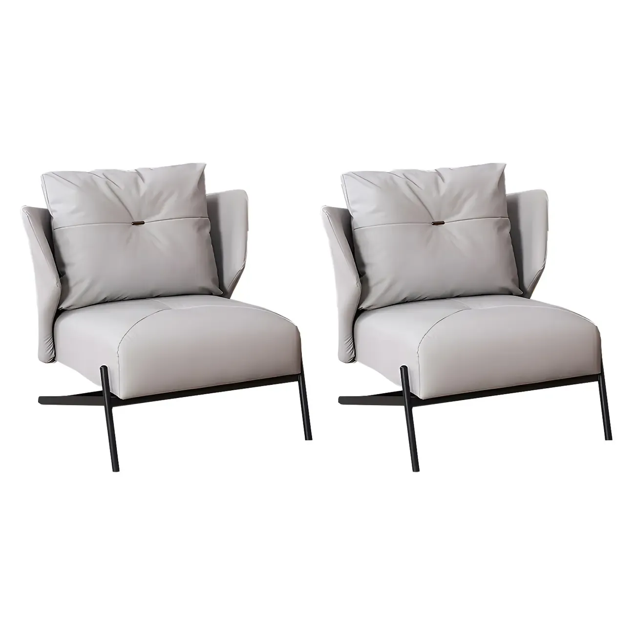 Modern Cat-Resistant Leather High Back Accent Chair Image - 11