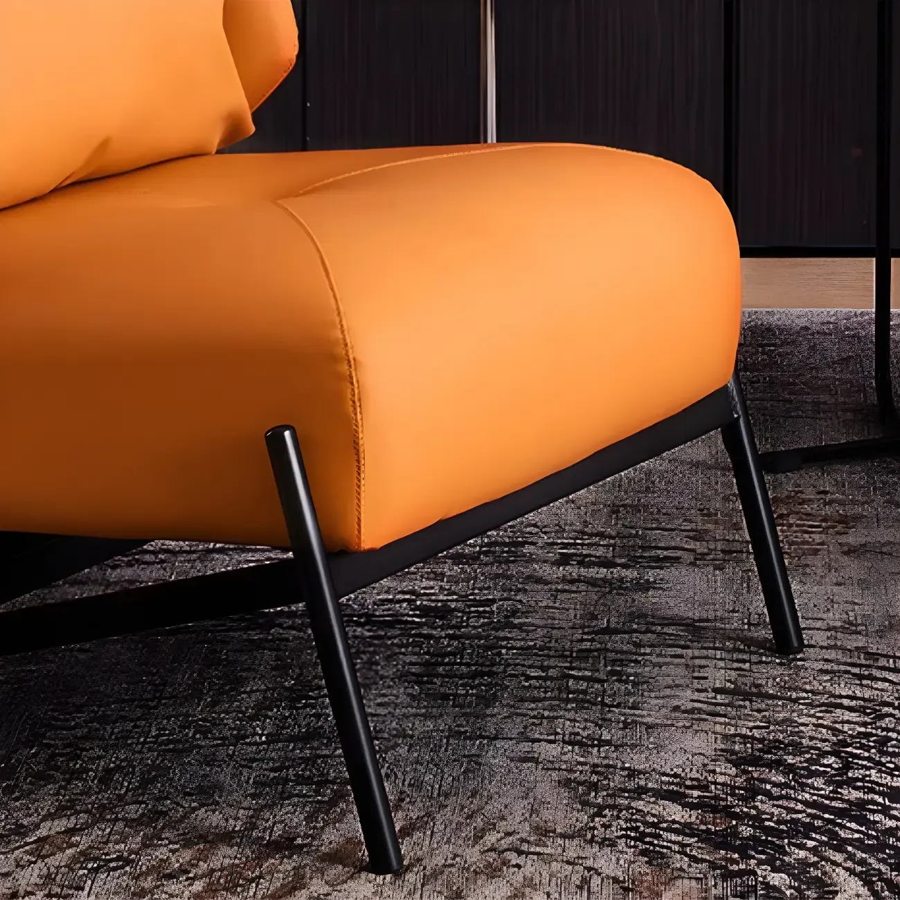 Modern Cat-Resistant Leather High Back Accent Chair Image - 12