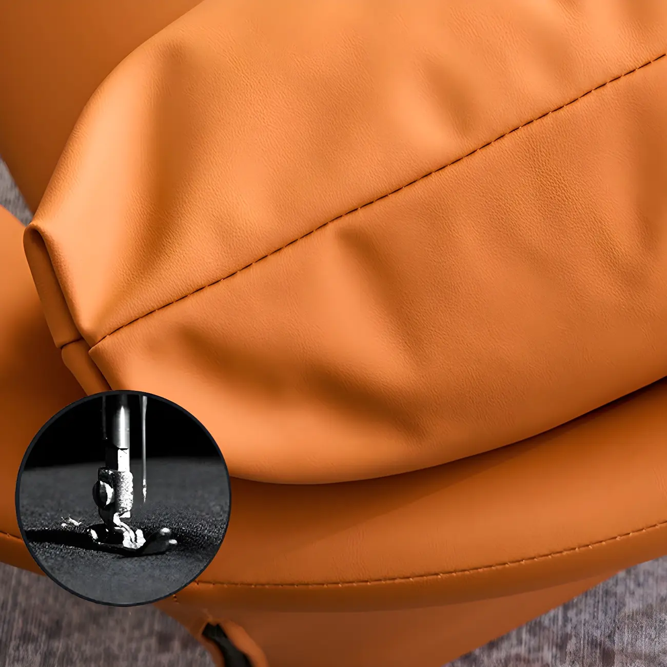 Modern Cat-Resistant Leather High Back Accent Chair Image - 13 | homeyfad