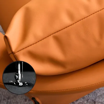 Modern Cat-Resistant Leather High Back Accent Chair Image - 13