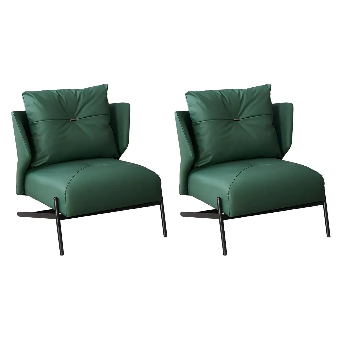 Modern Cat-Resistant Leather High Back Accent Chair Image - 14