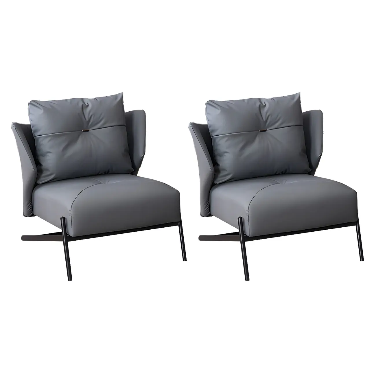 Modern Cat-Resistant Leather High Back Accent Chair Image - 15 | homeyfad