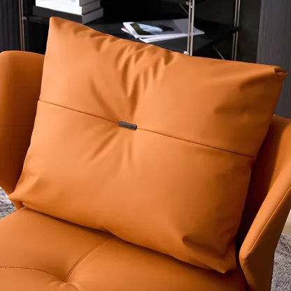 Modern Cat-Resistant Leather High Back Accent Chair Image - 16