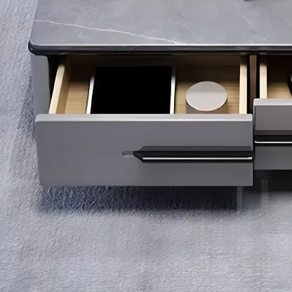 Contemporary Stone Mueble Para TV Stand with Drawer for Home Image - 5