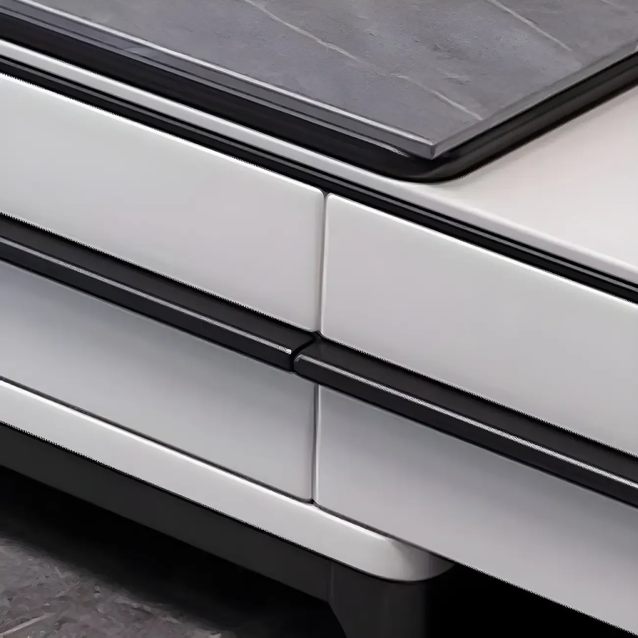 Contemporary Stone Mueble Para TV Stand with Drawer for Home Image - 8