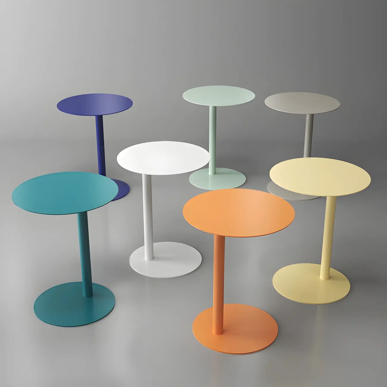 Colorful Round Metal C-Shaped Side Table for Living Room Image - 1 | homeyfad