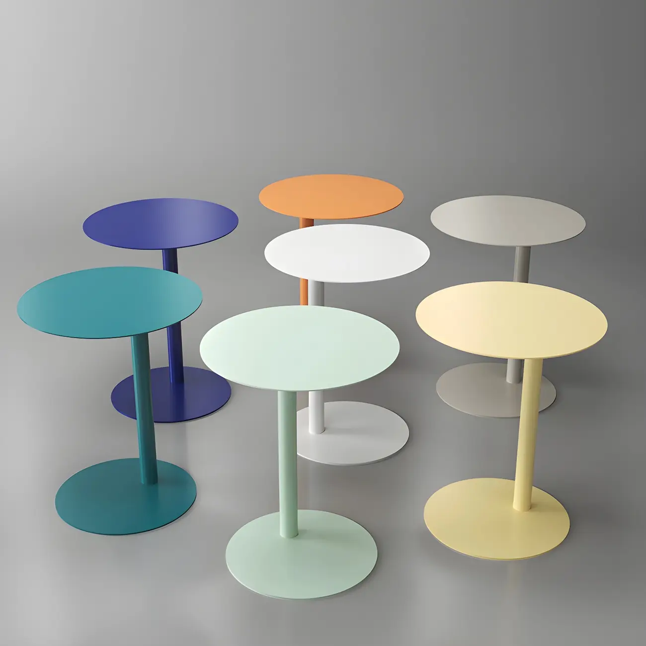 Colorful Round Metal C-Shaped Side Table for Living Room Image - 3 | homeyfad