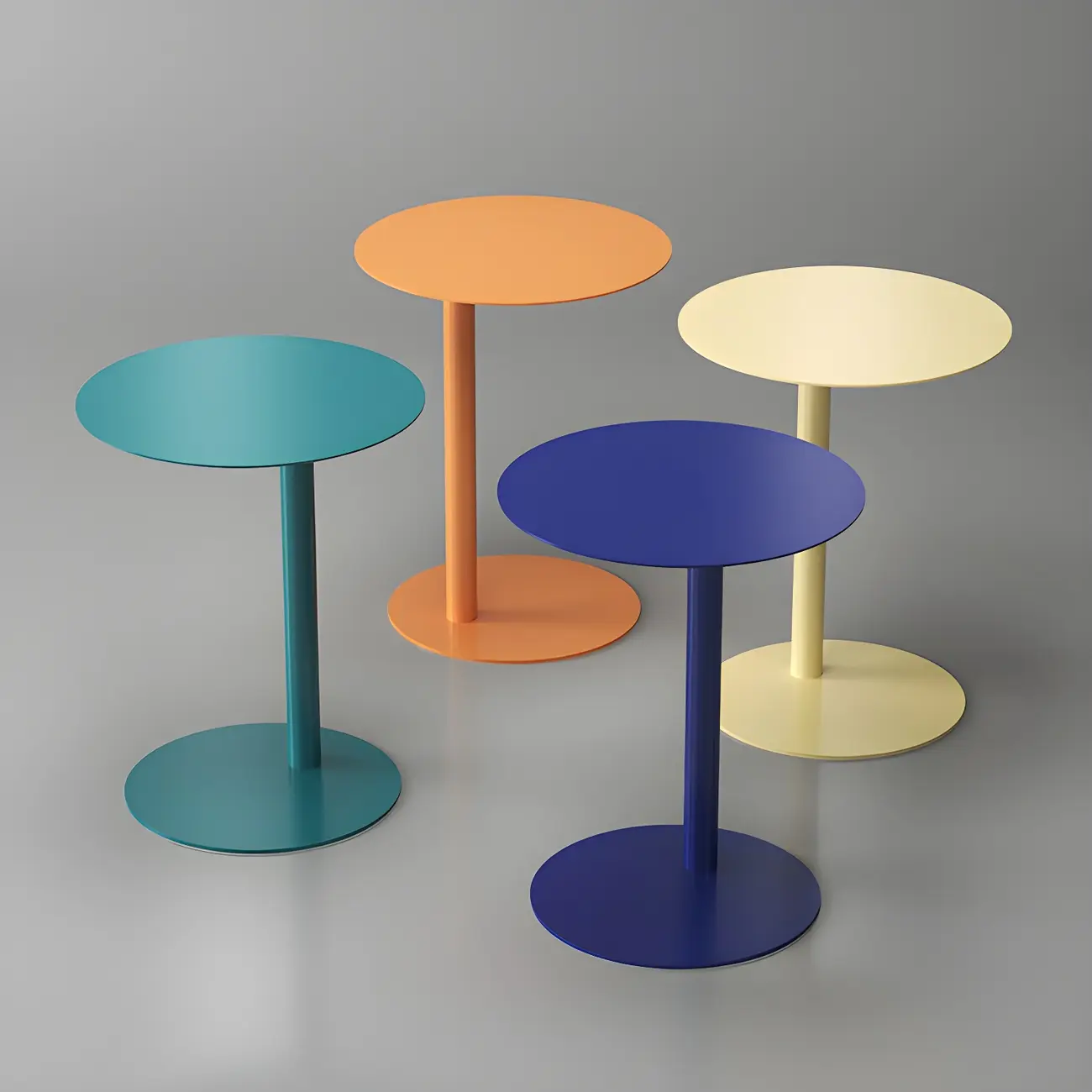 Colorful Round Metal C-Shaped Side Table for Living Room Image - 18 | homeyfad