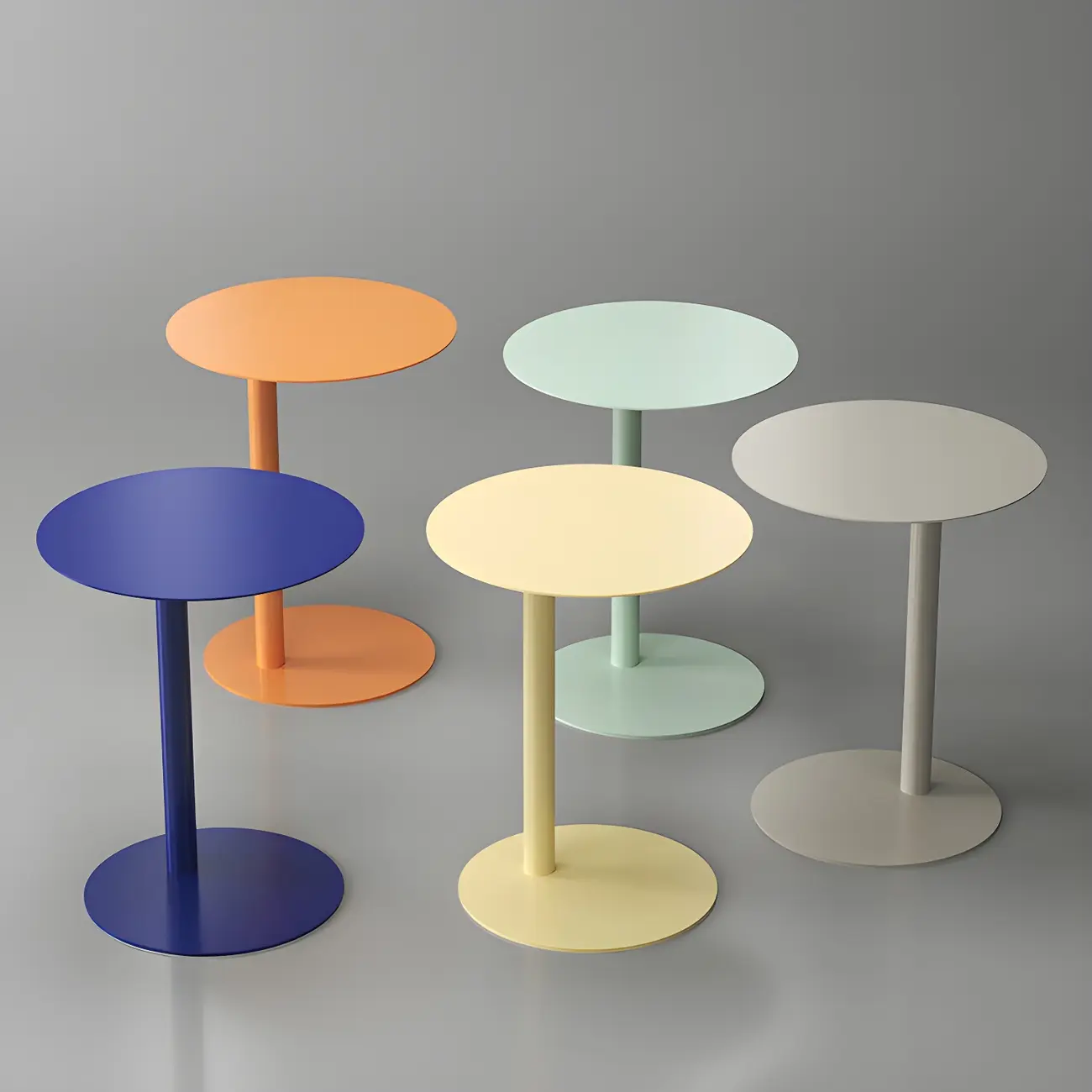 Colorful Round Metal C-Shaped Side Table for Living Room Image - 22 | homeyfad