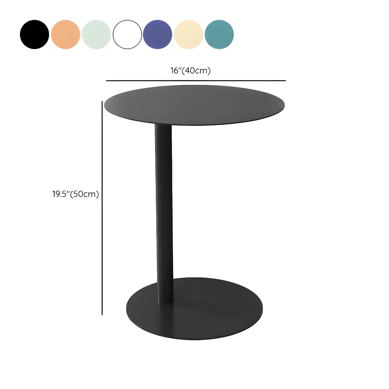 Colorful Round Metal C-Shaped Side Table for Living Room #size | homeyfad