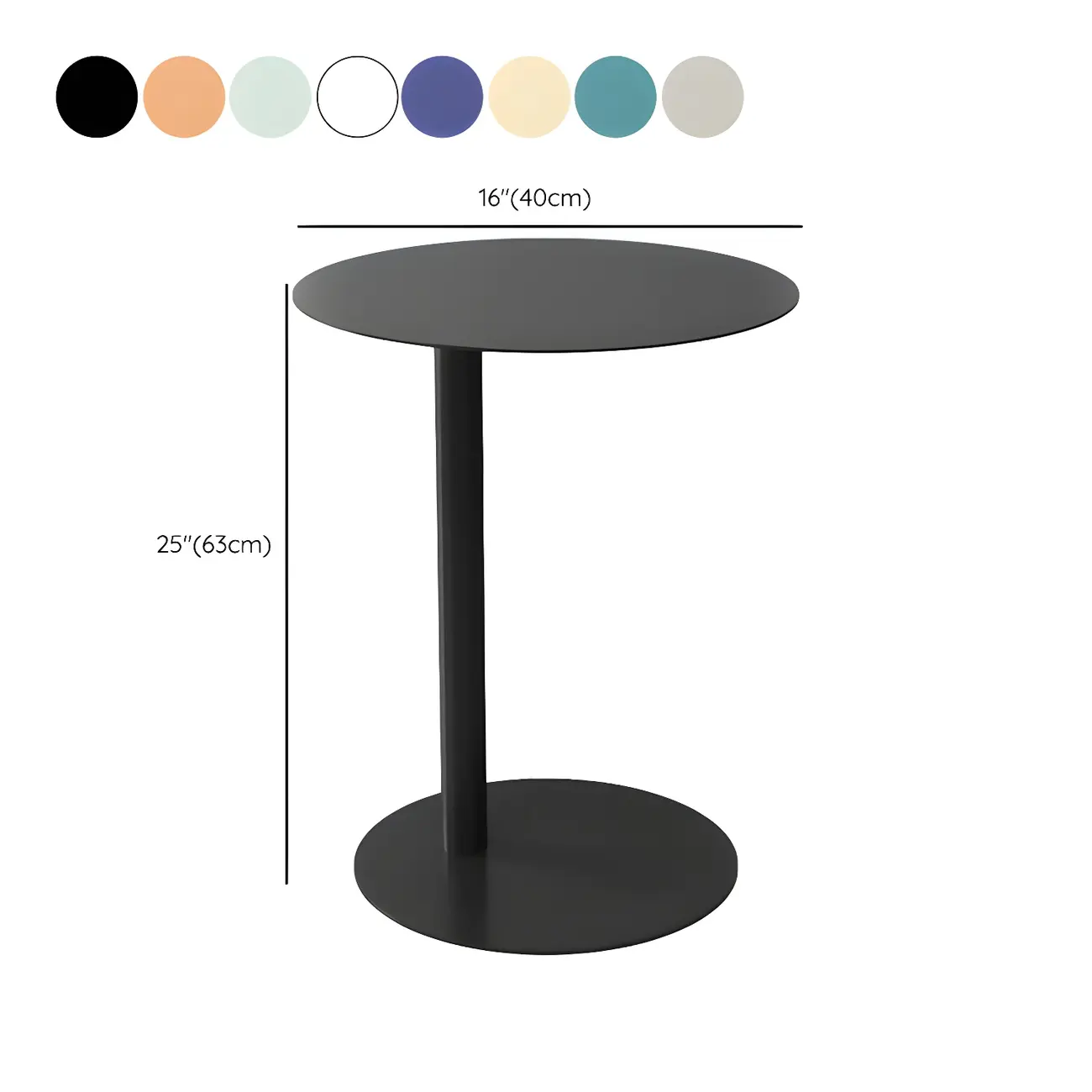Colorful Round Metal C-Shaped Side Table for Living Room Image - 28 | homeyfad