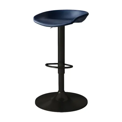 Modern Leather Black Pedestal Swivel Adjustable Bar Stool Image - 22