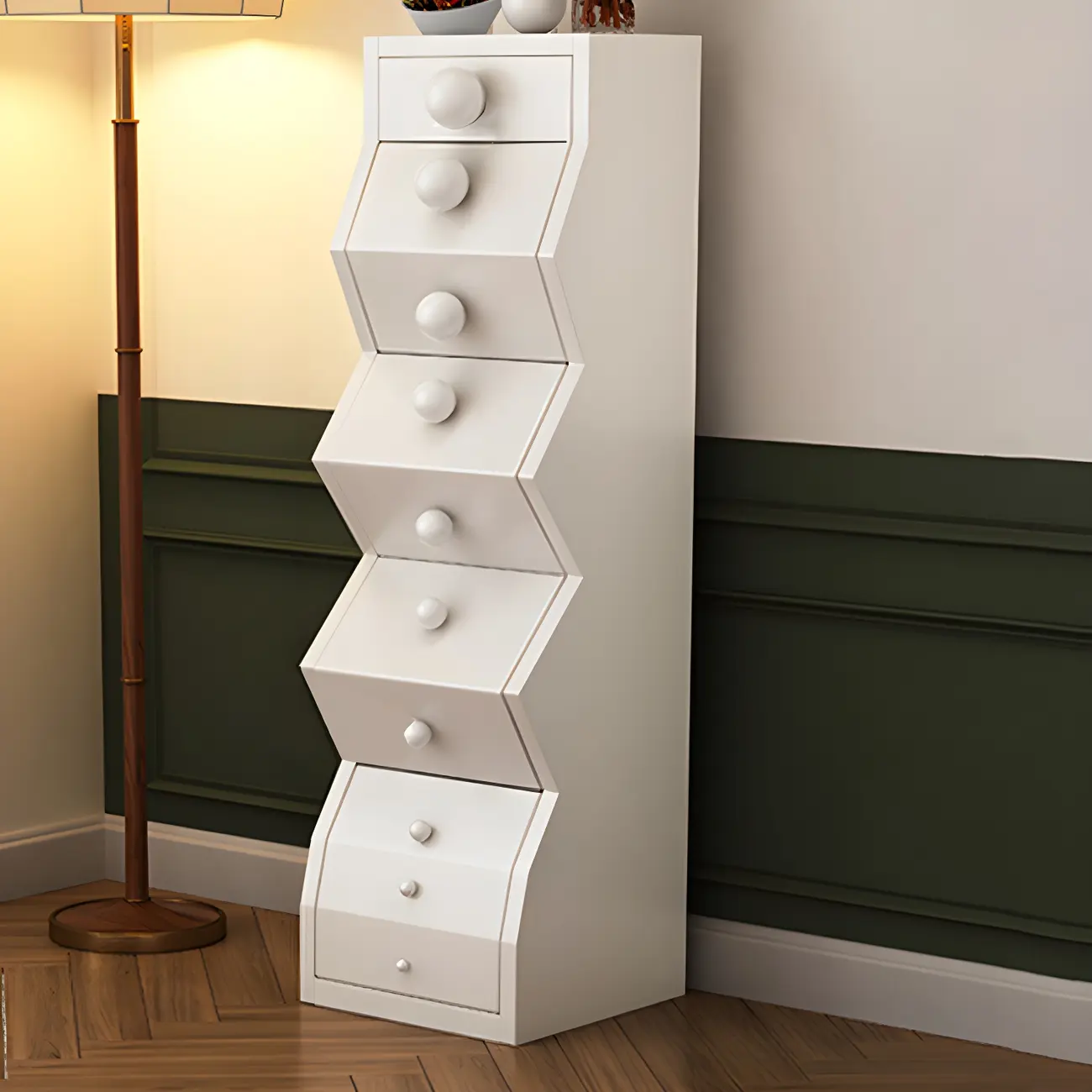 49" 6-drawer Modern Wood Narrow Elegant Lingerie Chest Image - 3 | homeyfad