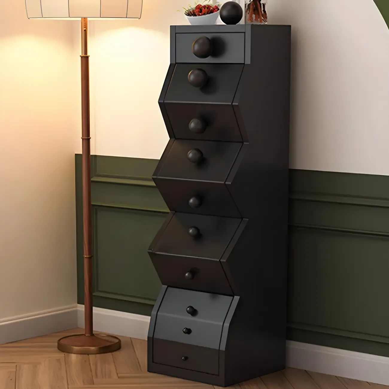 49" 6-drawer Modern Wood Narrow Elegant Lingerie Chest Image - 4