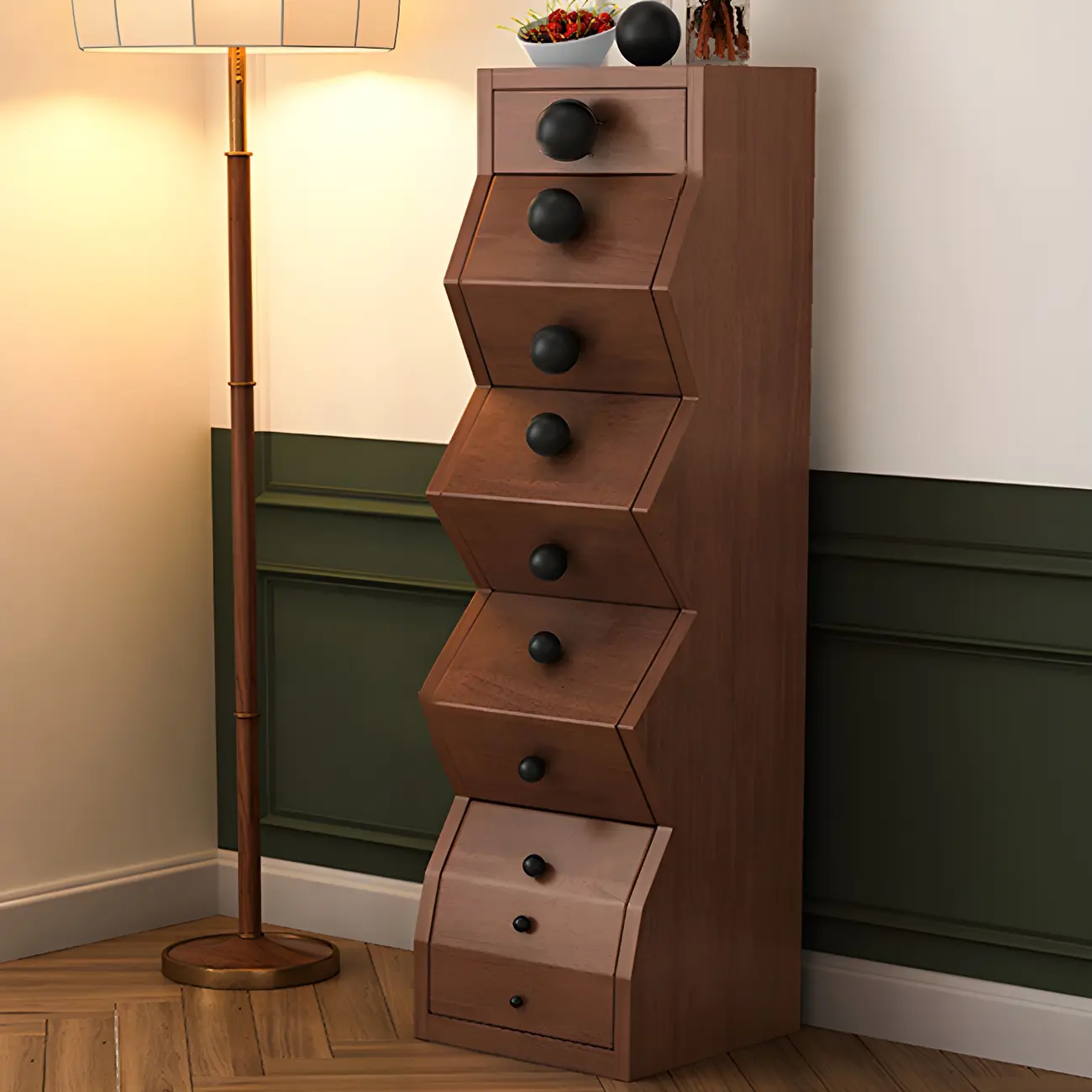 49" 6-drawer Modern Wood Narrow Elegant Lingerie Chest Image - 1 | homeyfad