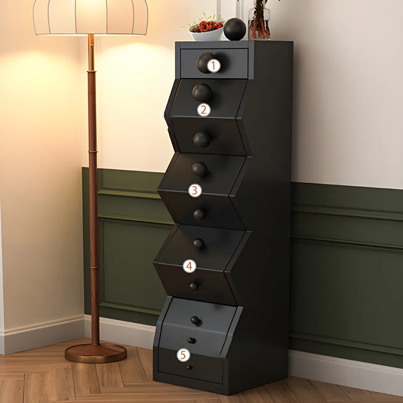 49" 6-drawer Modern Wood Narrow Elegant Lingerie Chest Image - 10 | homeyfad