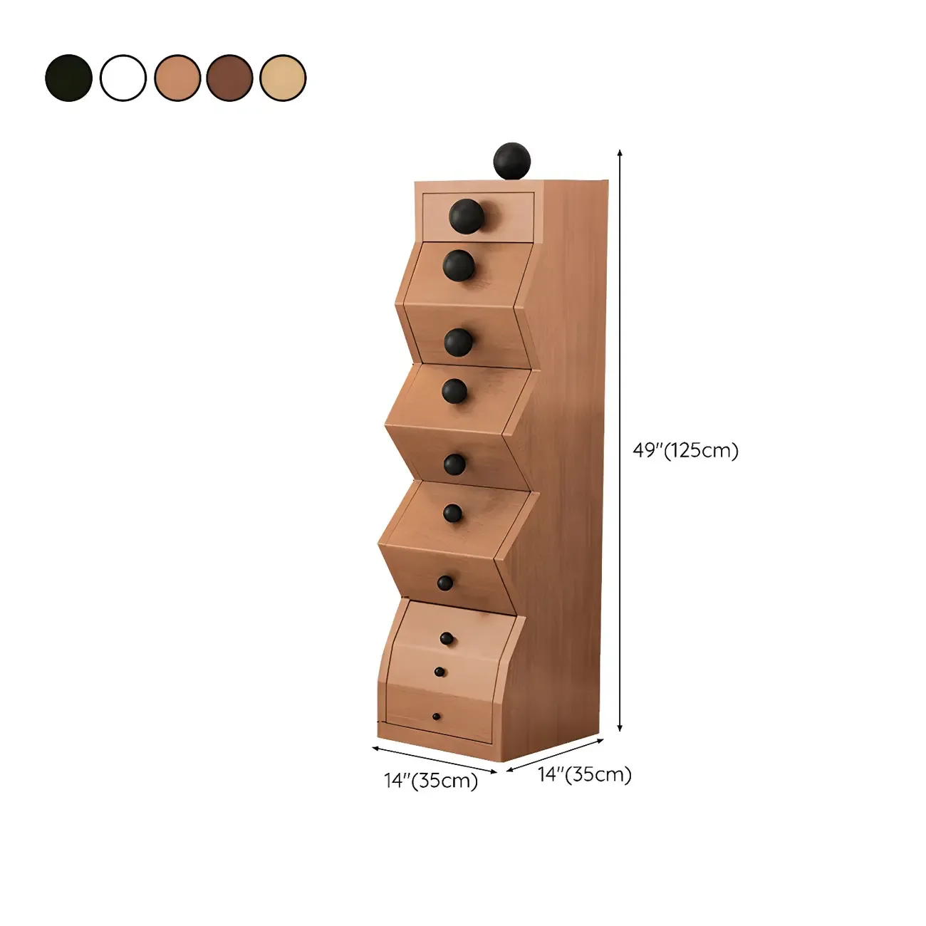 49" 6-drawer Modern Wood Narrow Elegant Lingerie Chest #size