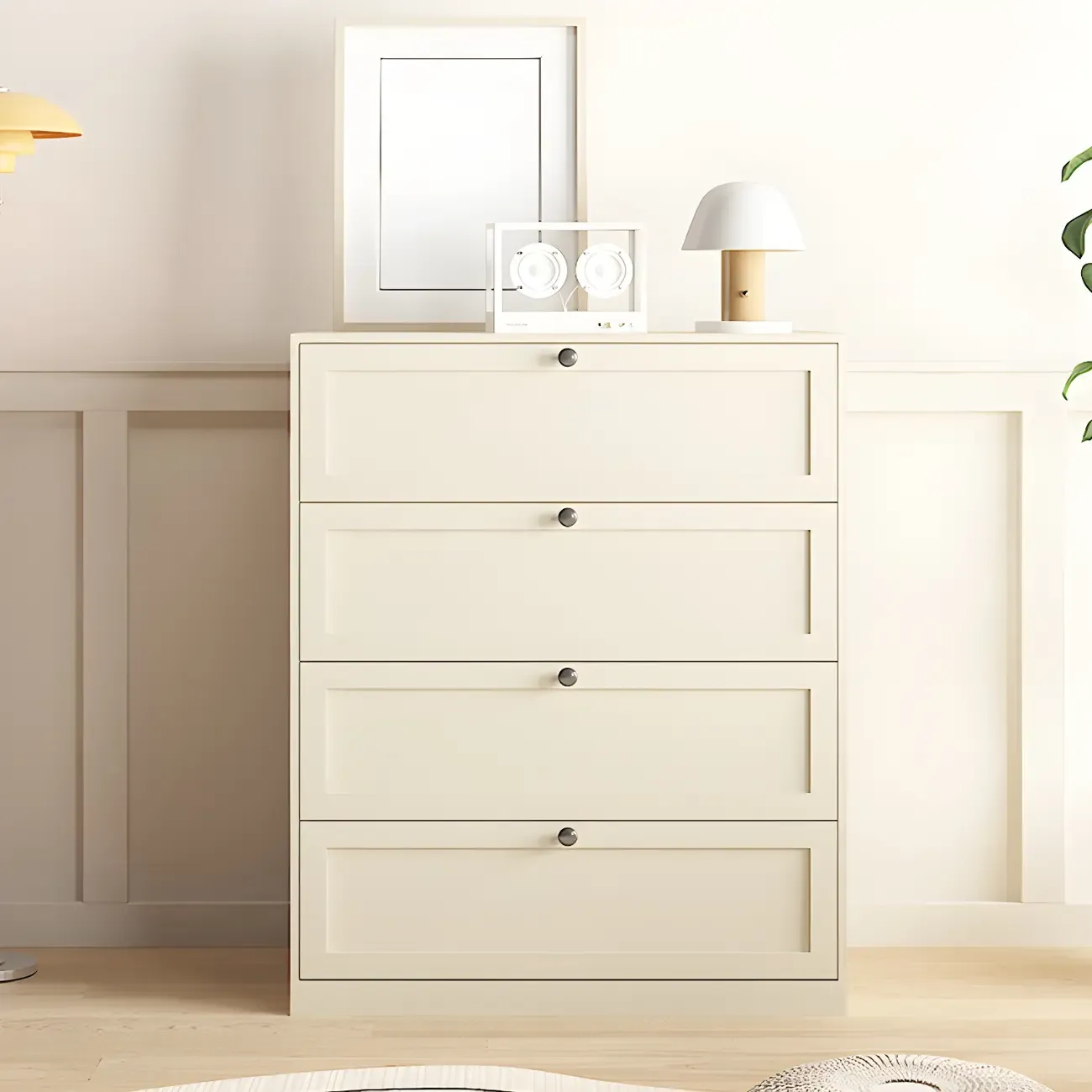 Elegant White Steel Dressers & Chests with Drawers for Home Image - 2