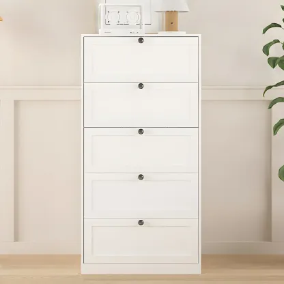 Elegant White Steel Dressers & Chests with Drawers for Home Image - 5