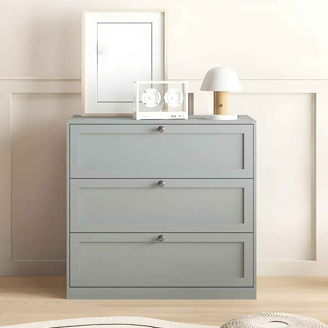 Elegant White Steel Dressers & Chests with Drawers for Home Image - 6