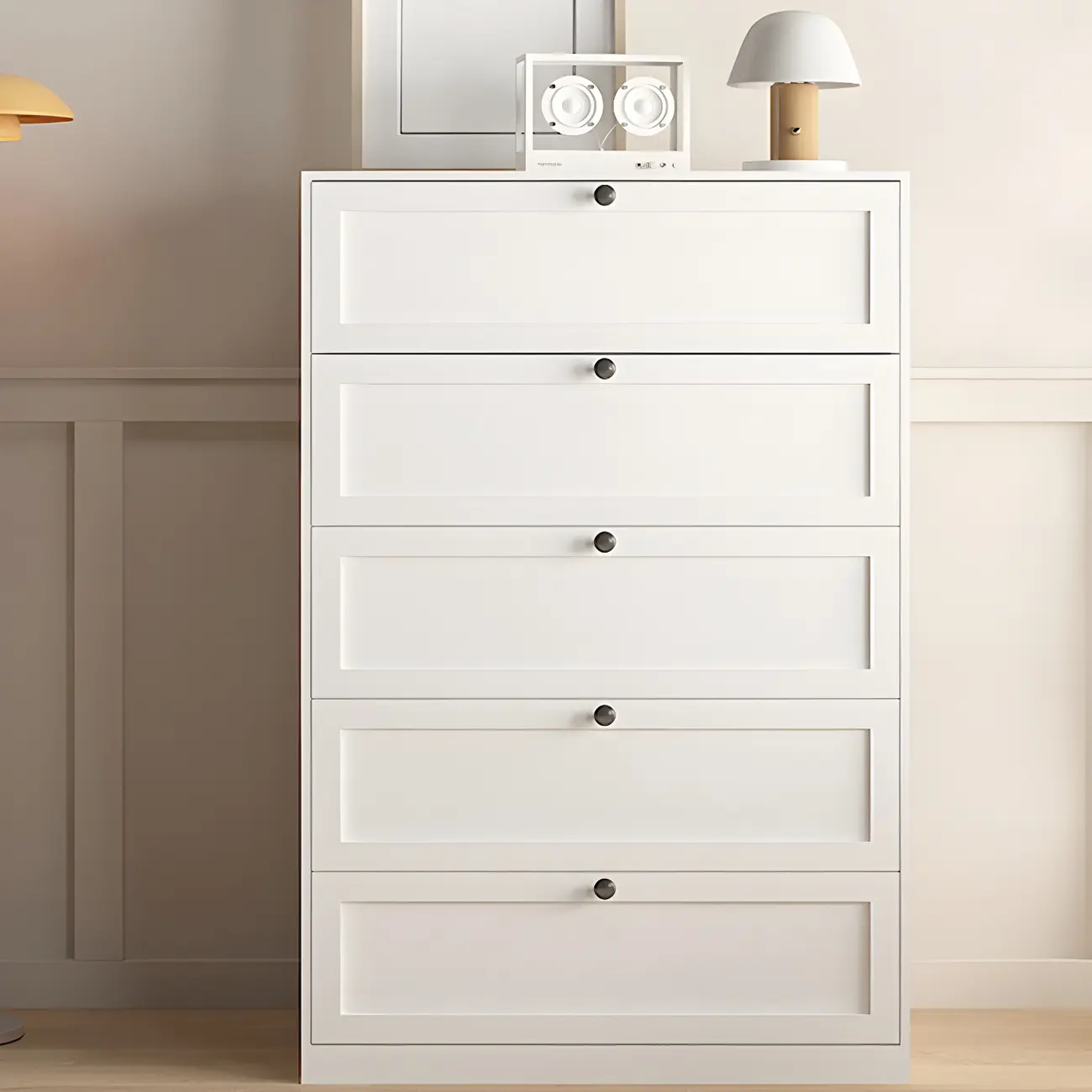Elegant White Steel Dressers & Chests with Drawers for Home Image - 7 | homeyfad