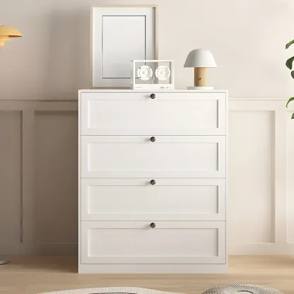 Elegant White Steel Dressers & Chests with Drawers for Home Image - 8