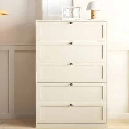 Elegant White Steel Dressers & Chests with Drawers for Home Image - 10