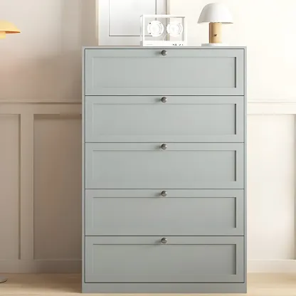 Elegant White Steel Dressers & Chests with Drawers for Home Image - 11
