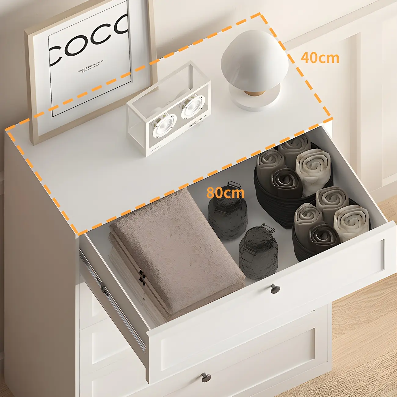 Elegant White Steel Dressers & Chests with Drawers for Home Image - 12 | homeyfad