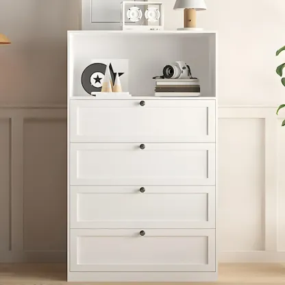 Elegant White Steel Dressers & Chests with Drawers for Home Image - 13