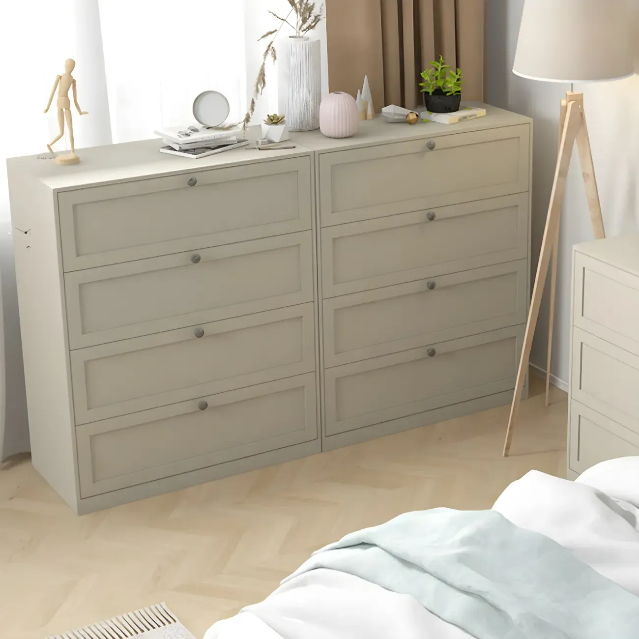 Elegant White Steel Dressers & Chests with Drawers for Home Image - 16