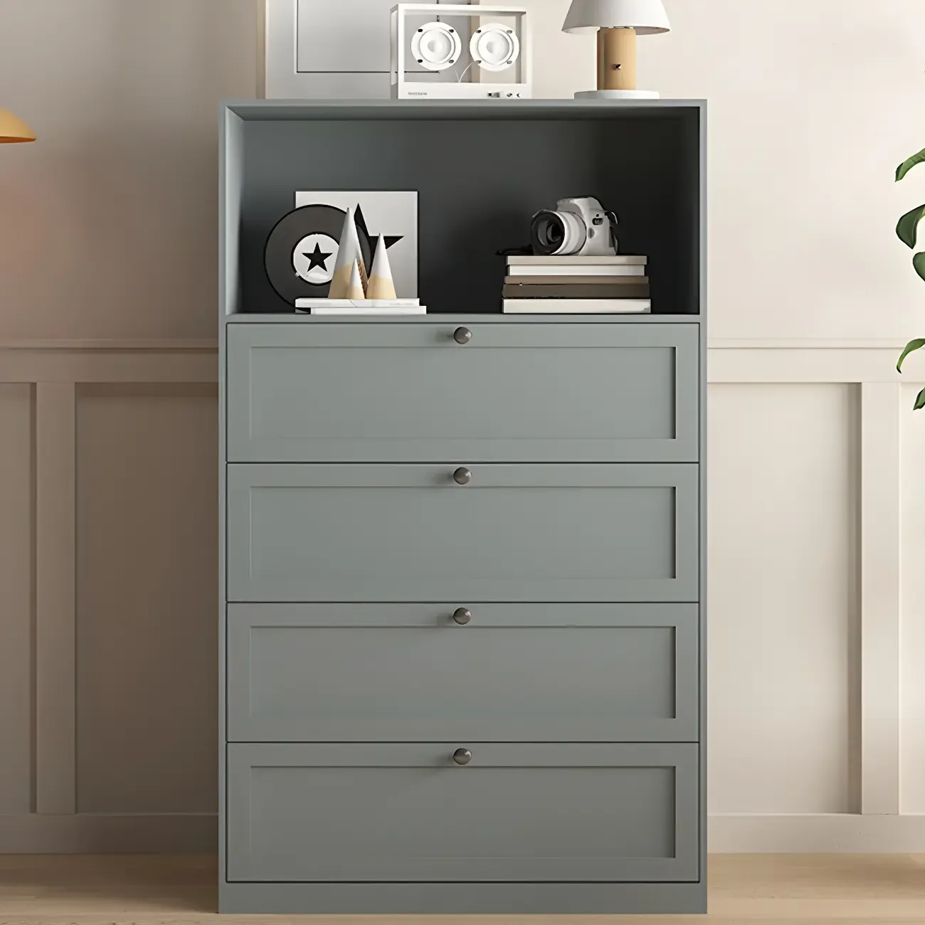 Elegant White Steel Dressers & Chests with Drawers for Home Image - 17