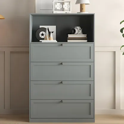 Elegant White Steel Dressers & Chests with Drawers for Home Image - 17