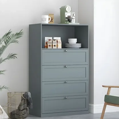 Elegant White Steel Dressers & Chests with Drawers for Home Image - 18