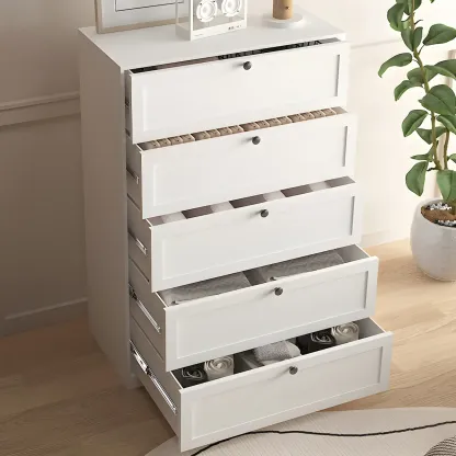 Elegant White Steel Dressers & Chests with Drawers for Home Image - 19