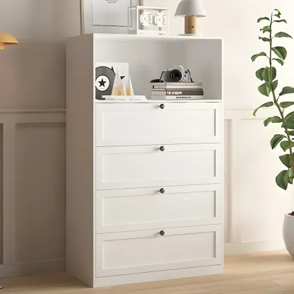 Elegant White Steel Dressers & Chests with Drawers for Home Image - 21