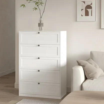 Elegant White Steel Dressers & Chests with Drawers for Home Image - 23